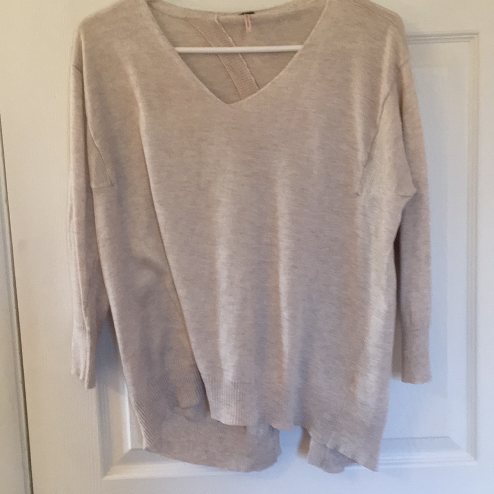 Open back v neck sweater